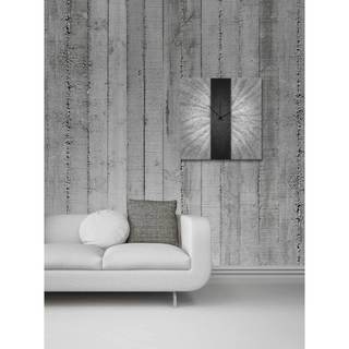 Black Stripe Modern Metal Wall Clock - Bed Bath & Beyond - 8662819