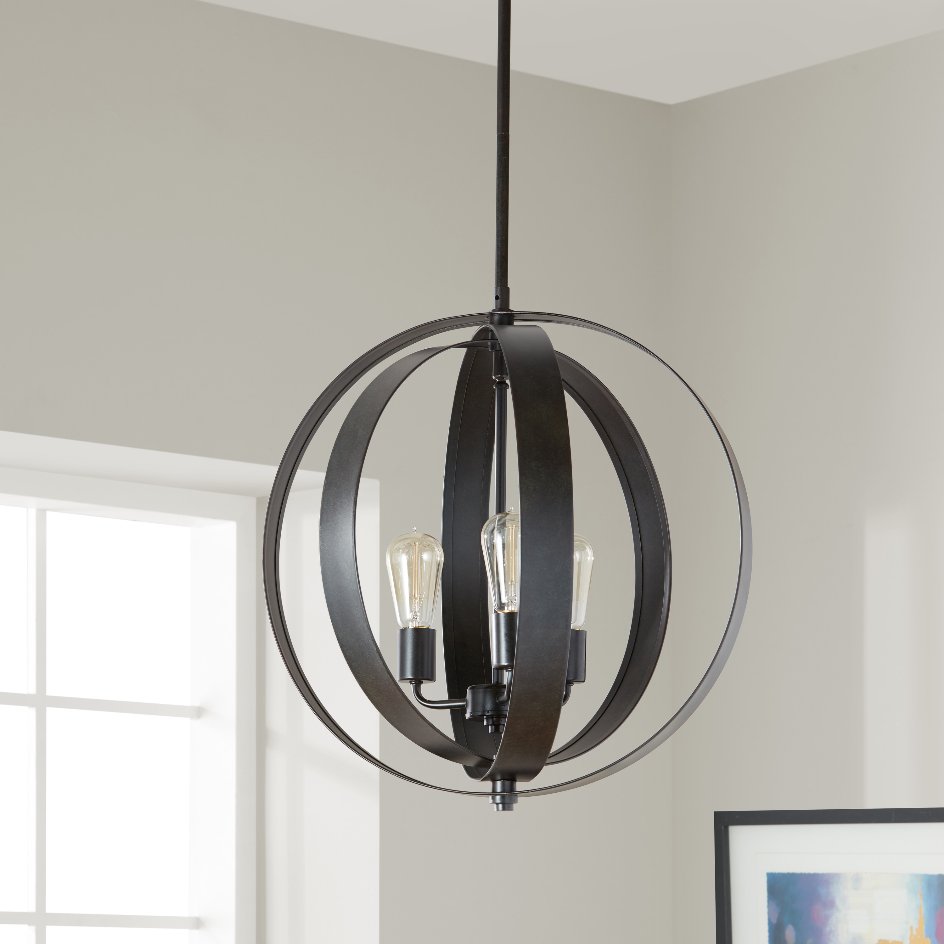 The Gray Barn Cassidy Antiqued Black 3-light Orb Chandelier (Black) - Chandeliers For Bedrooms by Overstock.com