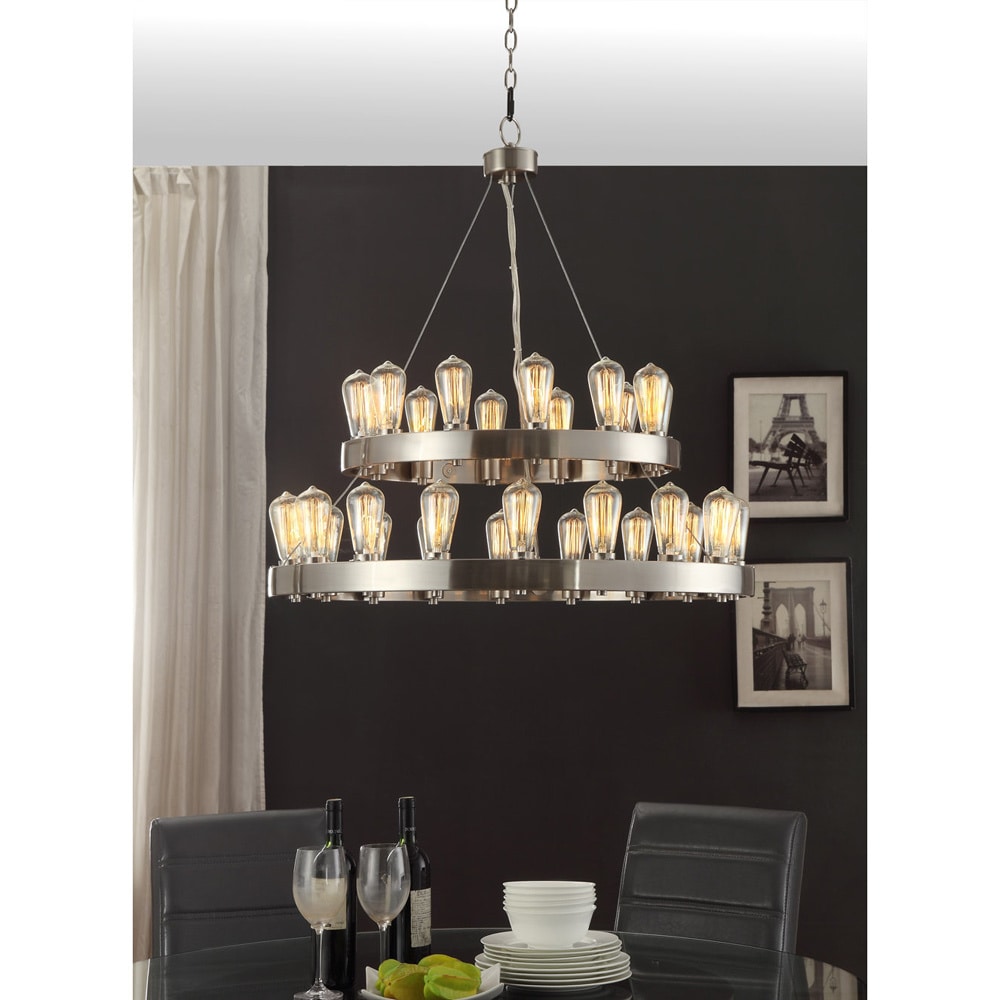 Griffin 30 light Nickel finished Chandelier