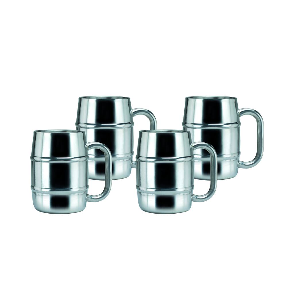 Keep-Kool 16.9-ounce Double-wall Stainless Steel Mugs (Set of 4)