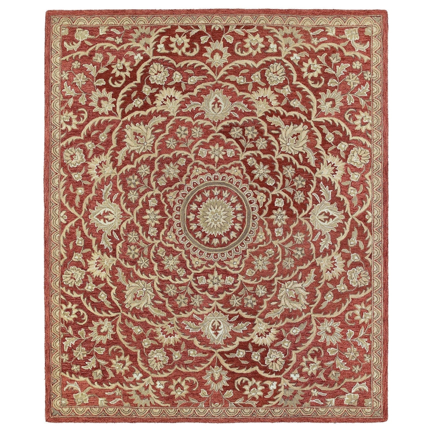 Hand tufted Joaquin Red Medallion Wool Rug (2 X 3)