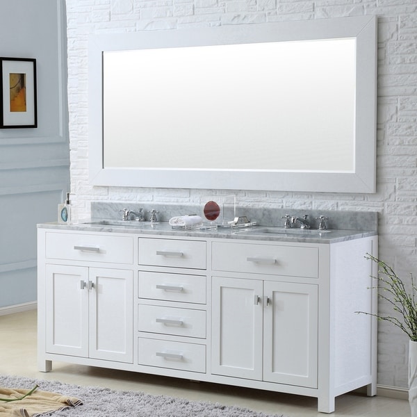 Water Creation Madison 72 Inch Solid White Double Sink Bathroom Water Creation Madison 72 Inch Solid White Double Sink Bathroom Vanity
