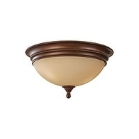 Yorktown Heights 3 light Prescott Bronze Flush Mount