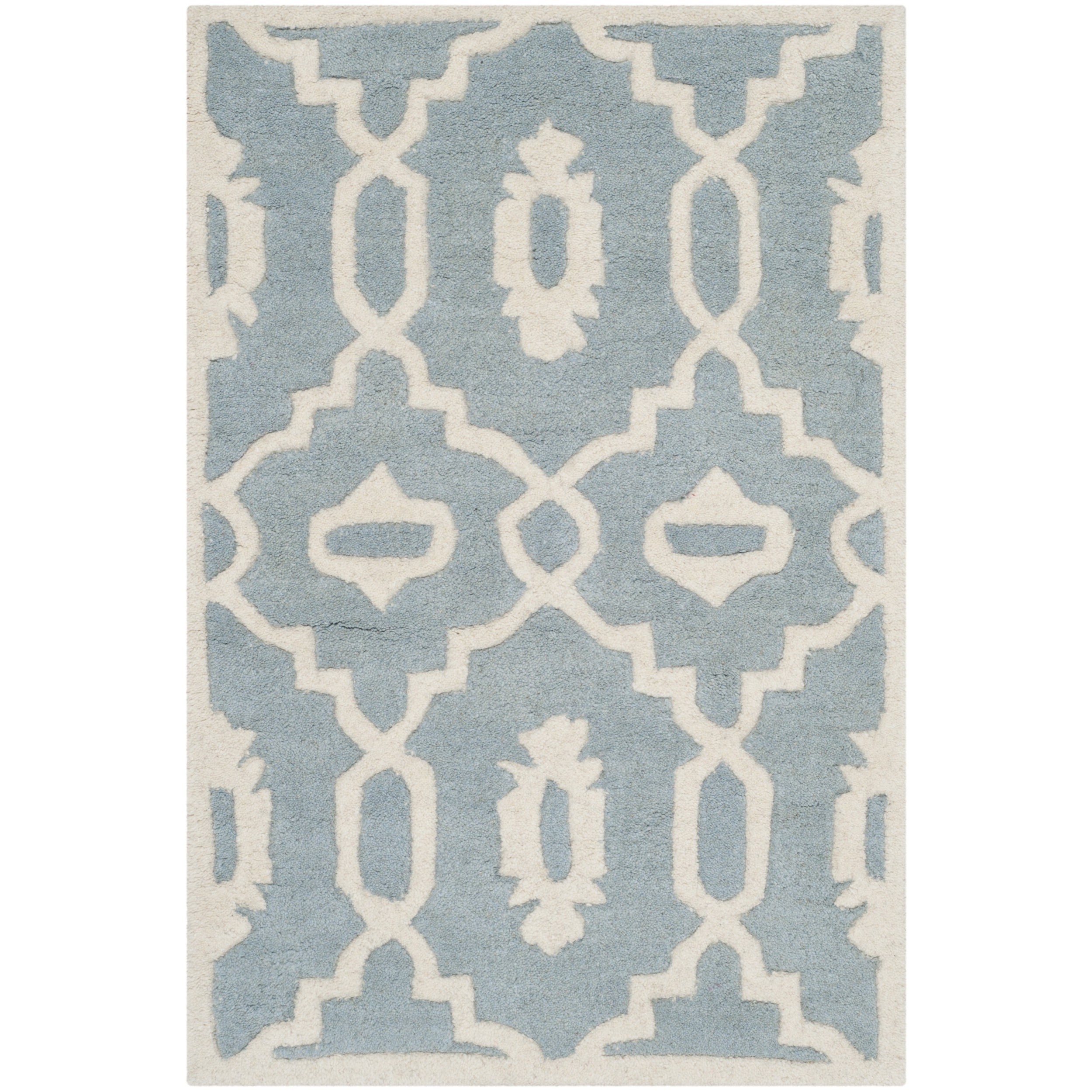 Safavieh Handmade Moroccan Chatham Blue/ Ivory Wool Rug (2 X 3)