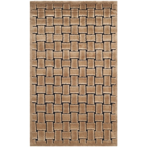 Safavieh Hand knotted Tibetan Taupe/ Black Wool Rug (3 x 5