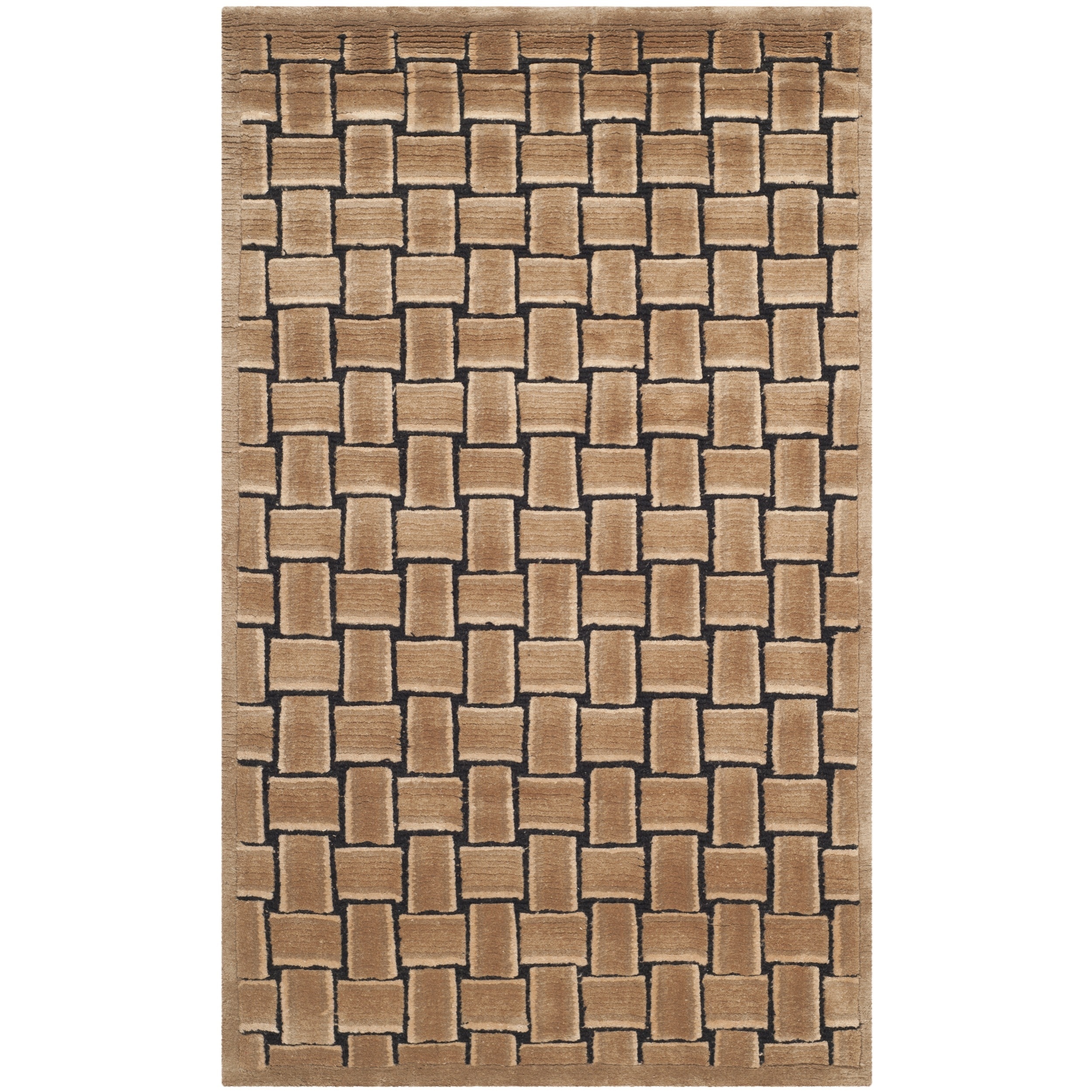 Safavieh Hand knotted Tibetan Taupe/ Black Wool Rug (3 X 5)