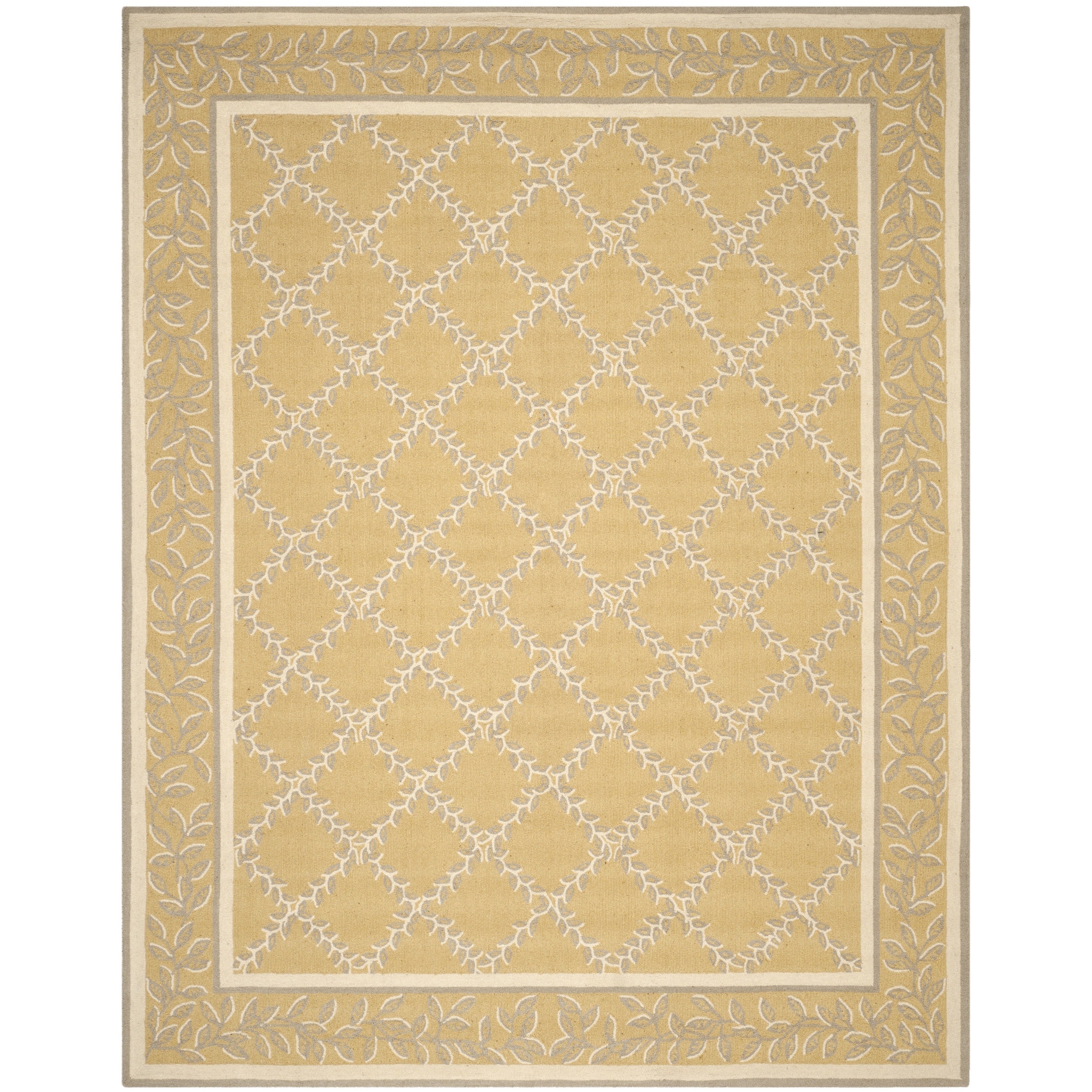 Safavieh Hand hooked Chelsea Yellow/ Grey Wool Rug (89 X 119)