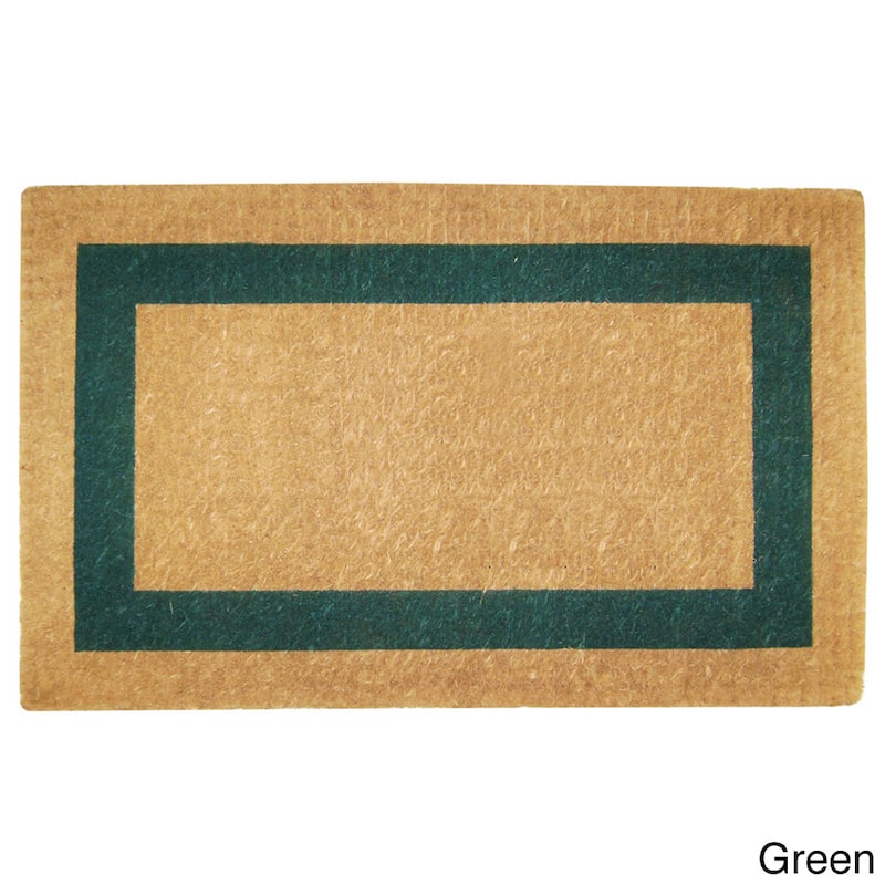 Heavy-Duty Coir Single Picture Frame Doormat - 2'6" x 4' - 2'6" x 4' - Green