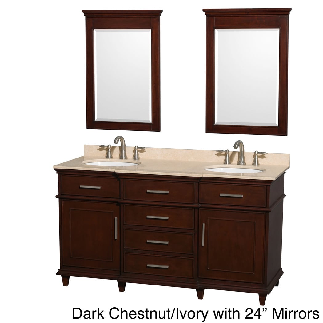 Wyndham Collection Berkeley 60 inch Double Vanity Brown Size Double Vanities