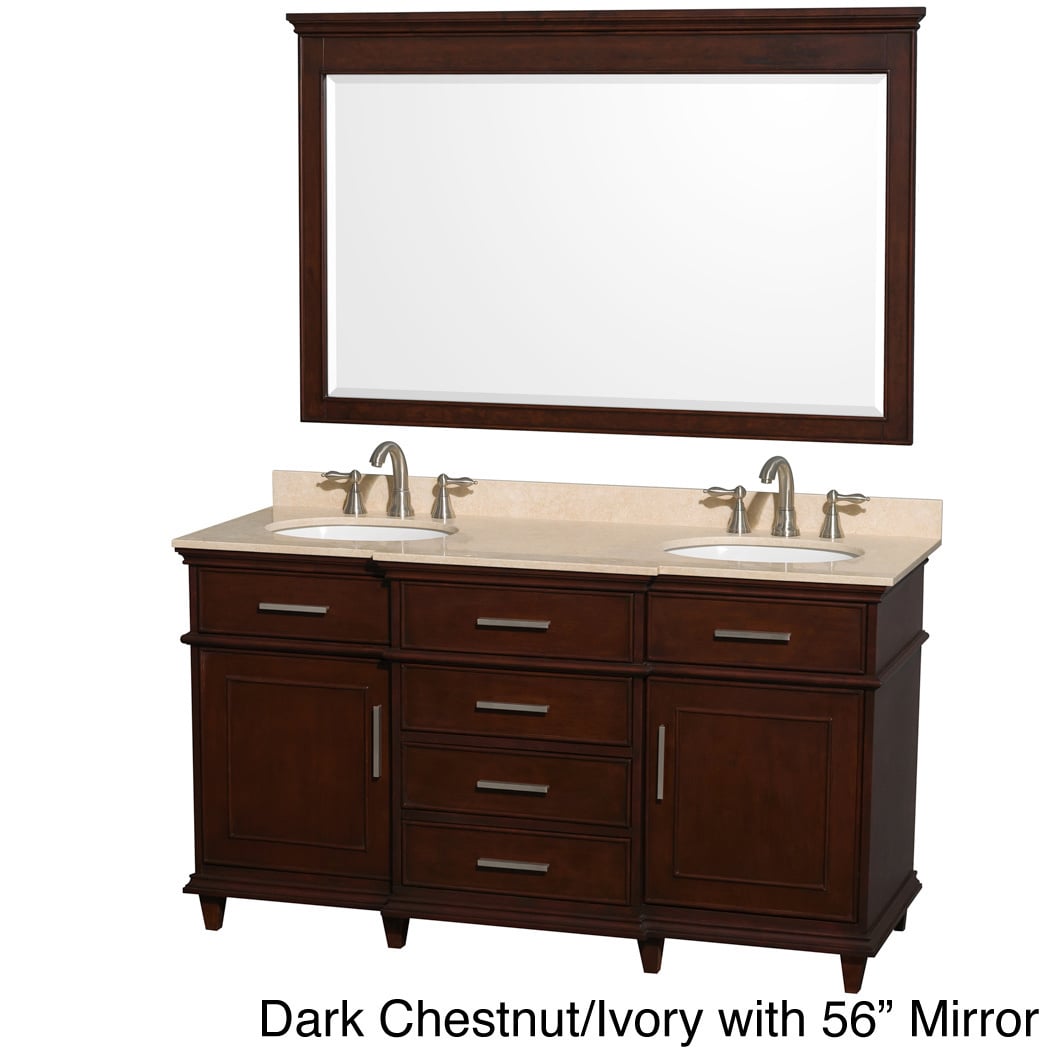 Wyndham Collection Berkeley 60 inch Double Vanity Brown Size Double Vanities