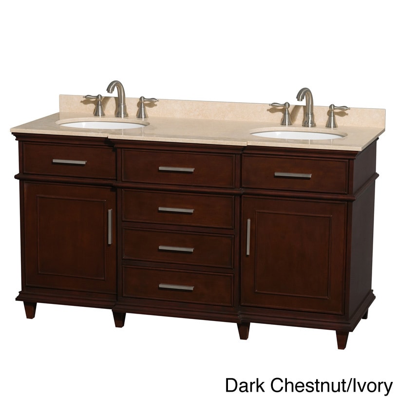 Wyndham Collection Berkeley 60 inch Double Vanity Brown Size Double Vanities