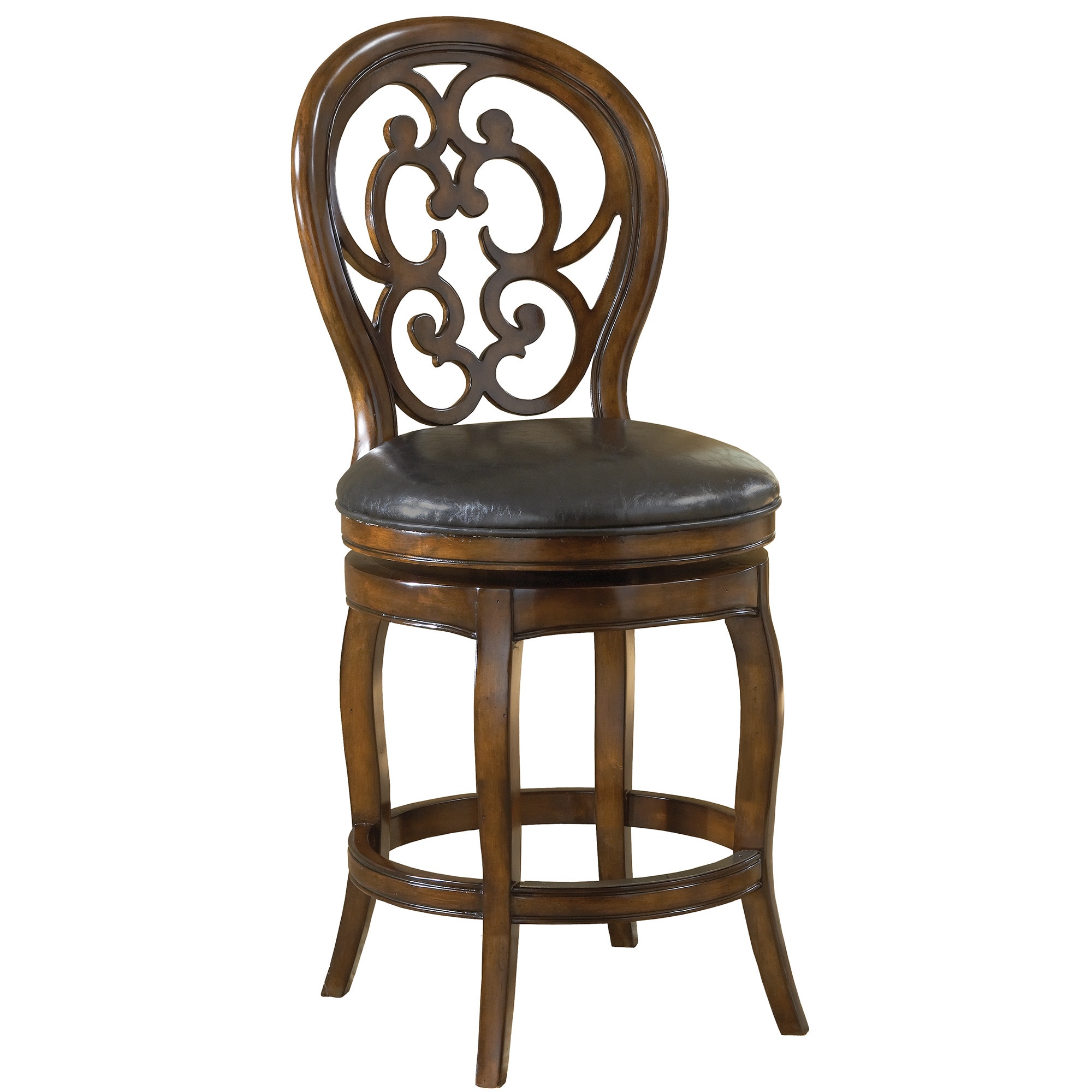 Alexandra Black Leather Stool