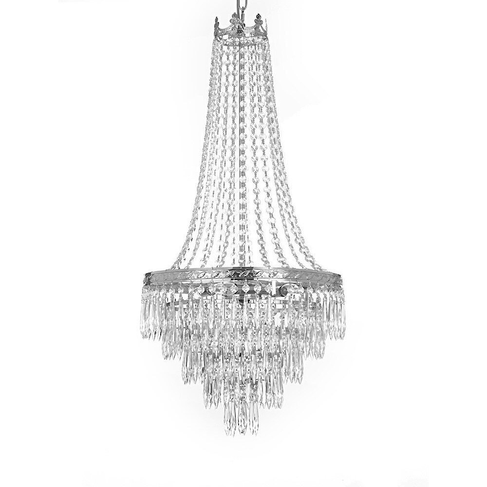 Gallery Empire Style 4-light Silver Crystal Chandelier (silver) - Chandeliers For Bedrooms by Overstock.com