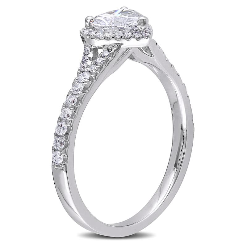 Miadora Signature Collection 14k White Gold 1ct TDW Heart Diamond Ring