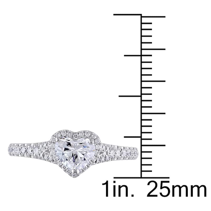 Miadora Signature Collection 14k White Gold 1ct TDW Heart Diamond Ring