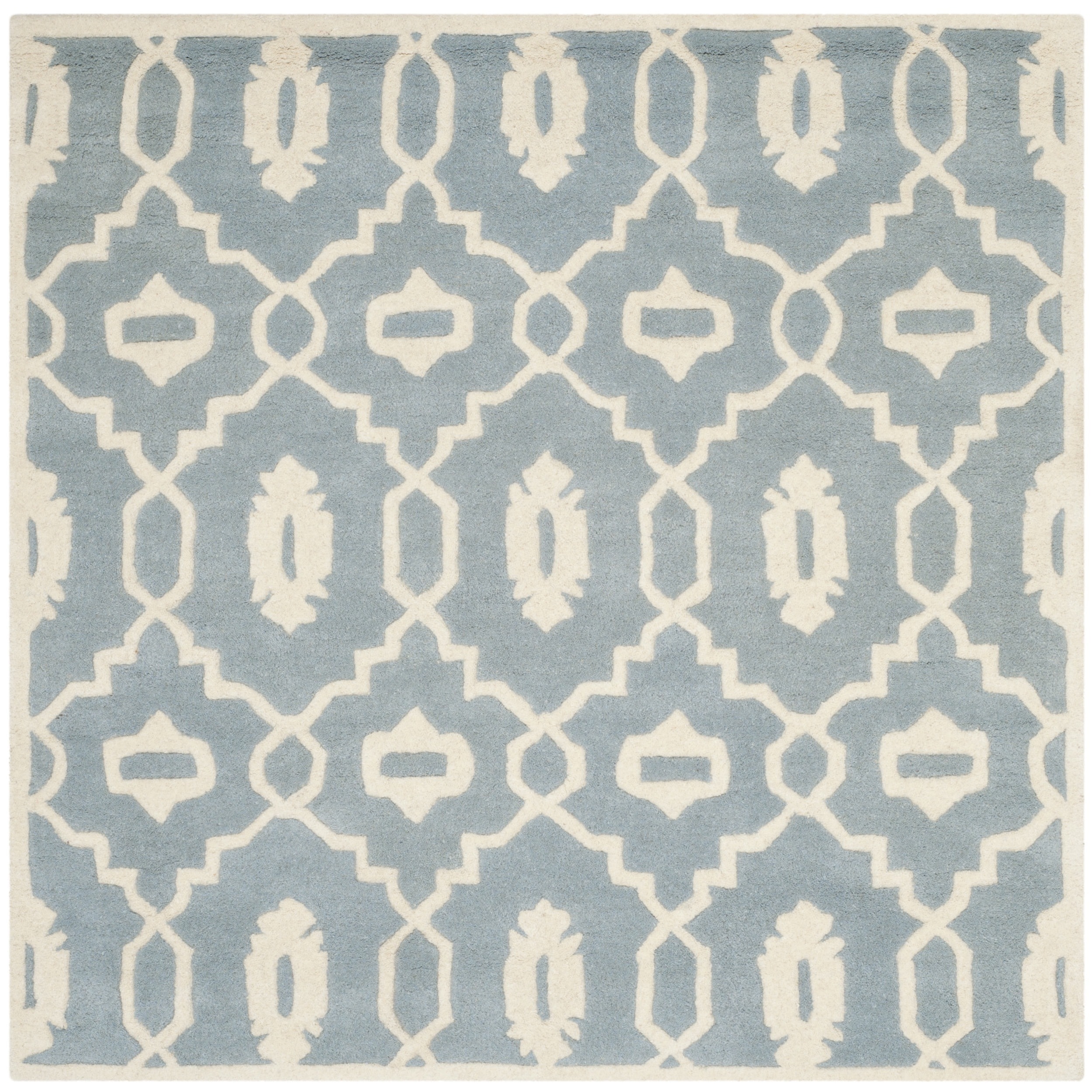 Safavieh Handmade Moroccan Chatham Contemporary Blue/ Ivory Wool Rug (5 Square)