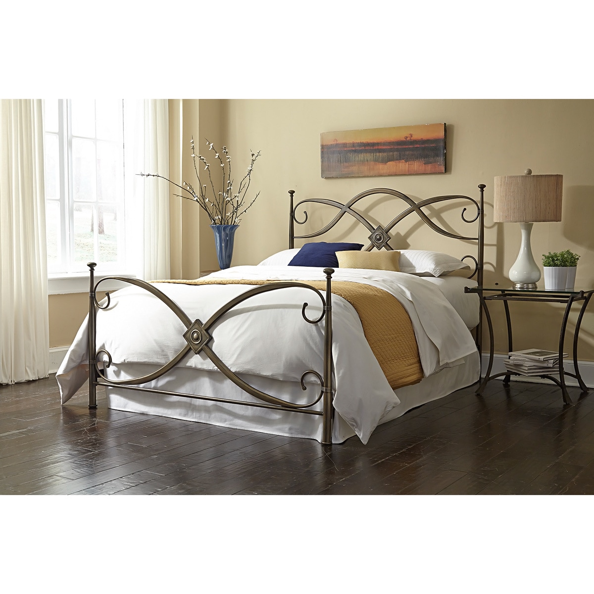   Vivienne Vintage Steel Queen size Bed Metallic Size Queen