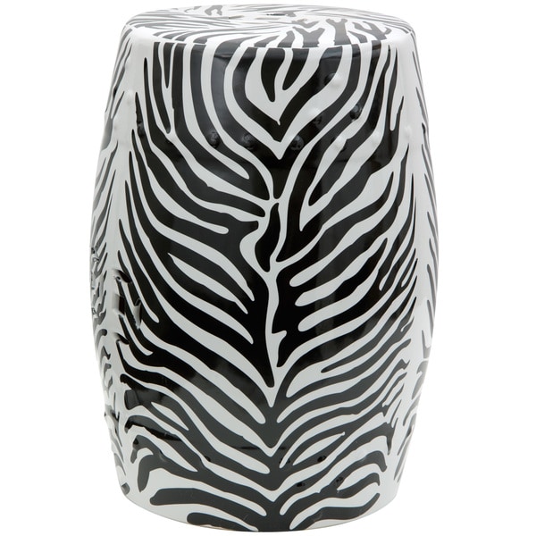 18 inch High Zebra Leaf Porcelain Garden Stool (China)