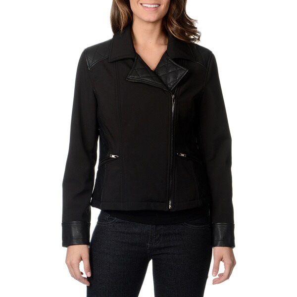 Shop Mo-Ka Women's Black Quilted Moto Fashion Jacket - Free Shipping ...