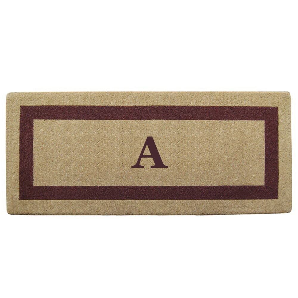 Heavy duty Coir Single Brown Picture Frame Monogrammed Doormat