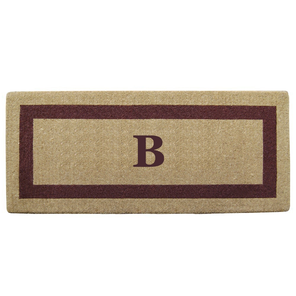 Heavy duty Coir Single Brown Picture Frame Monogrammed Doormat