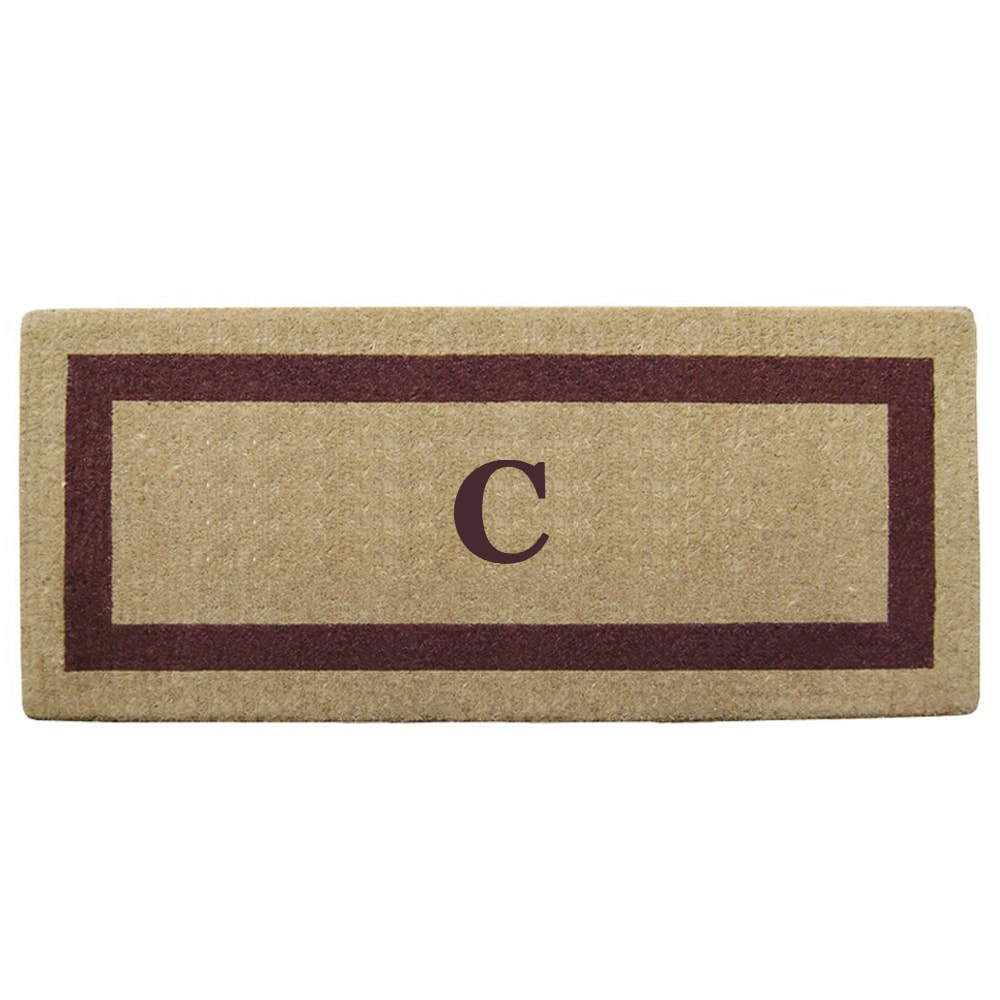 Heavy duty Coir Single Brown Picture Frame Monogrammed Doormat