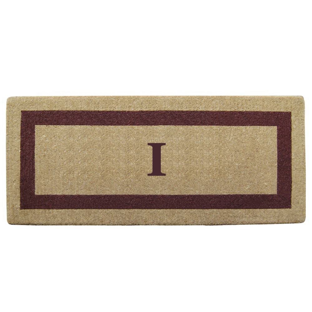 Heavy duty Coir Single Brown Picture Frame Monogrammed Doormat