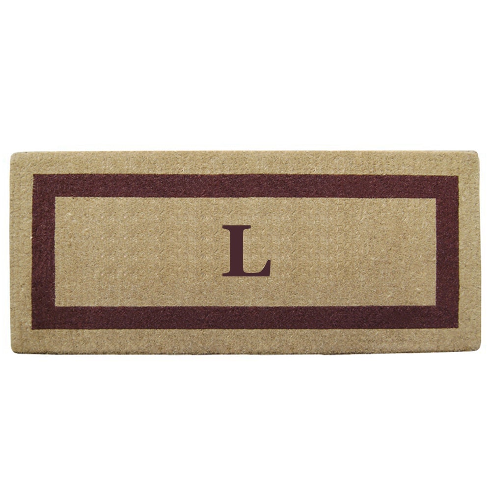 Heavy duty Coir Single Brown Picture Frame Monogrammed Doormat