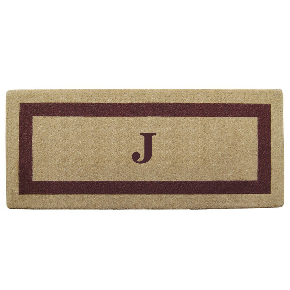 Heavy duty Coir Single Brown Picture Frame Monogrammed Doormat