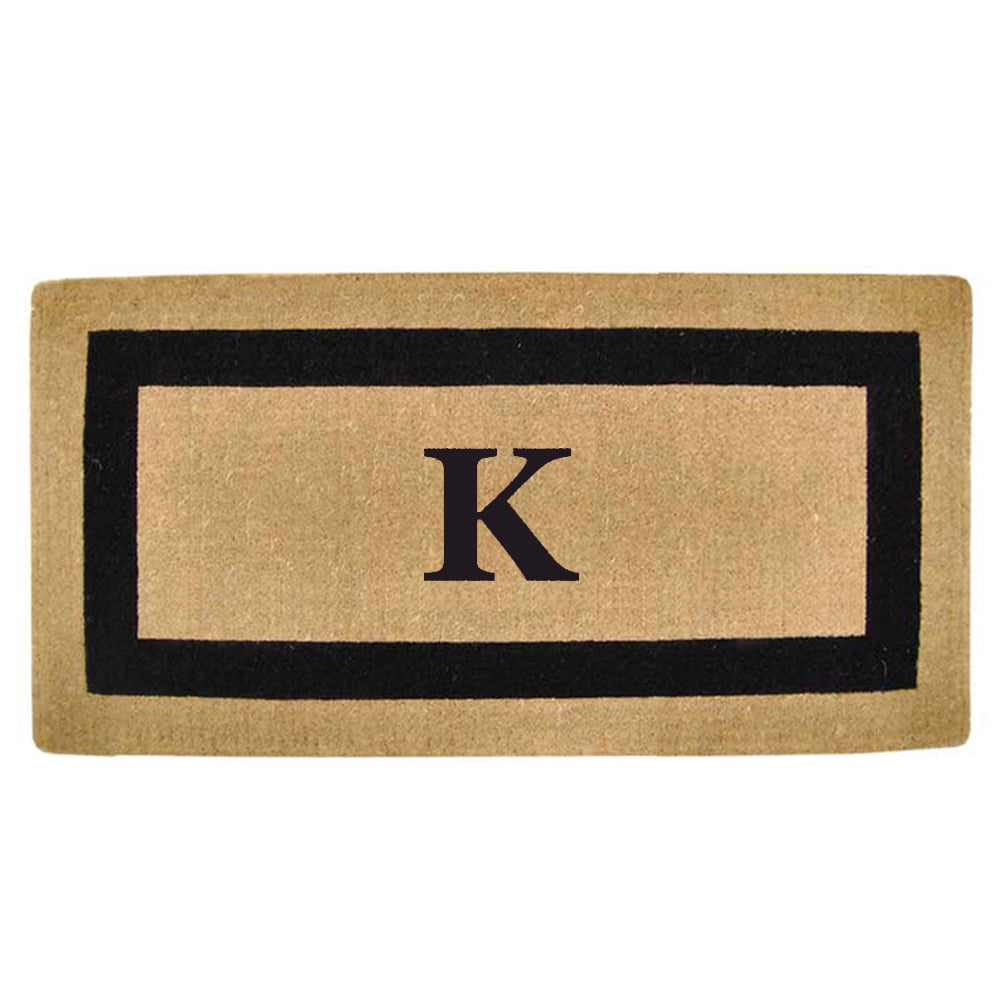 Heavy duty Coir Single Black Picture Frame Monogrammed Doormat