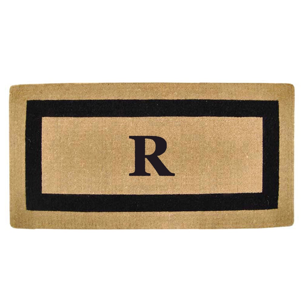 Heavy duty Coir Single Black Picture Frame Monogrammed Doormat