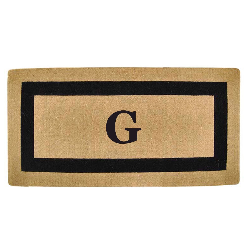 Heavy duty Coir Single Black Picture Frame Monogrammed Doormat