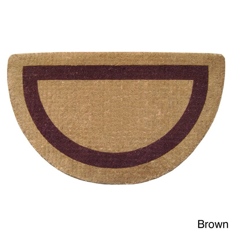 Heavy-duty Coir Single Picture Frame Doormat - Brown - 22 inches x 36 inches Half Round