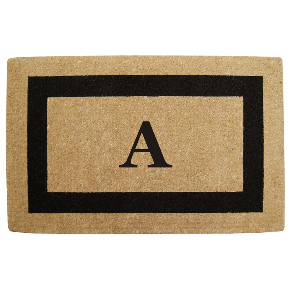 Heavy duty Coir Single Black Picture Frame Monogrammed Doormat