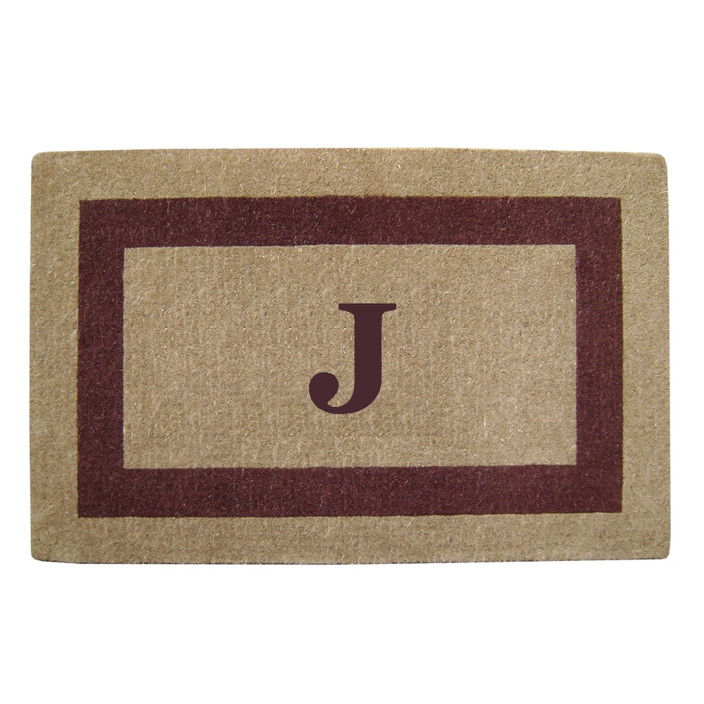 Heavy duty Coir Single Brown Picture Frame Monogrammed Doormat