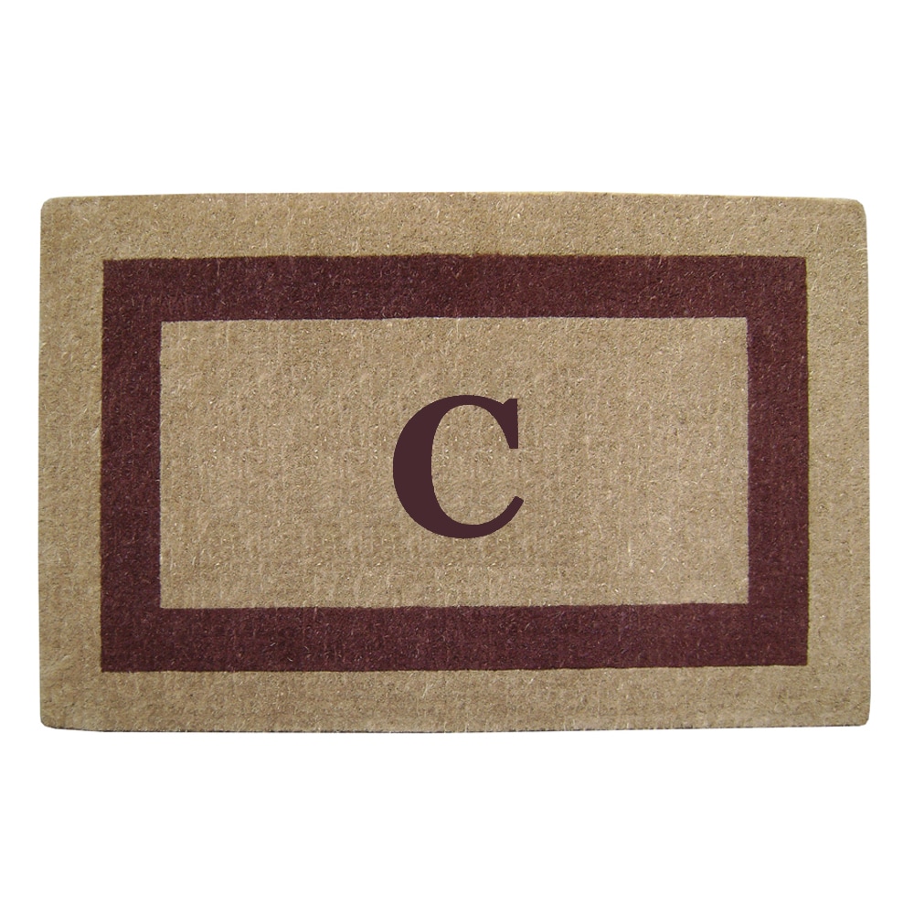 Heavy duty Coir Single Brown Picture Frame Monogrammed Doormat