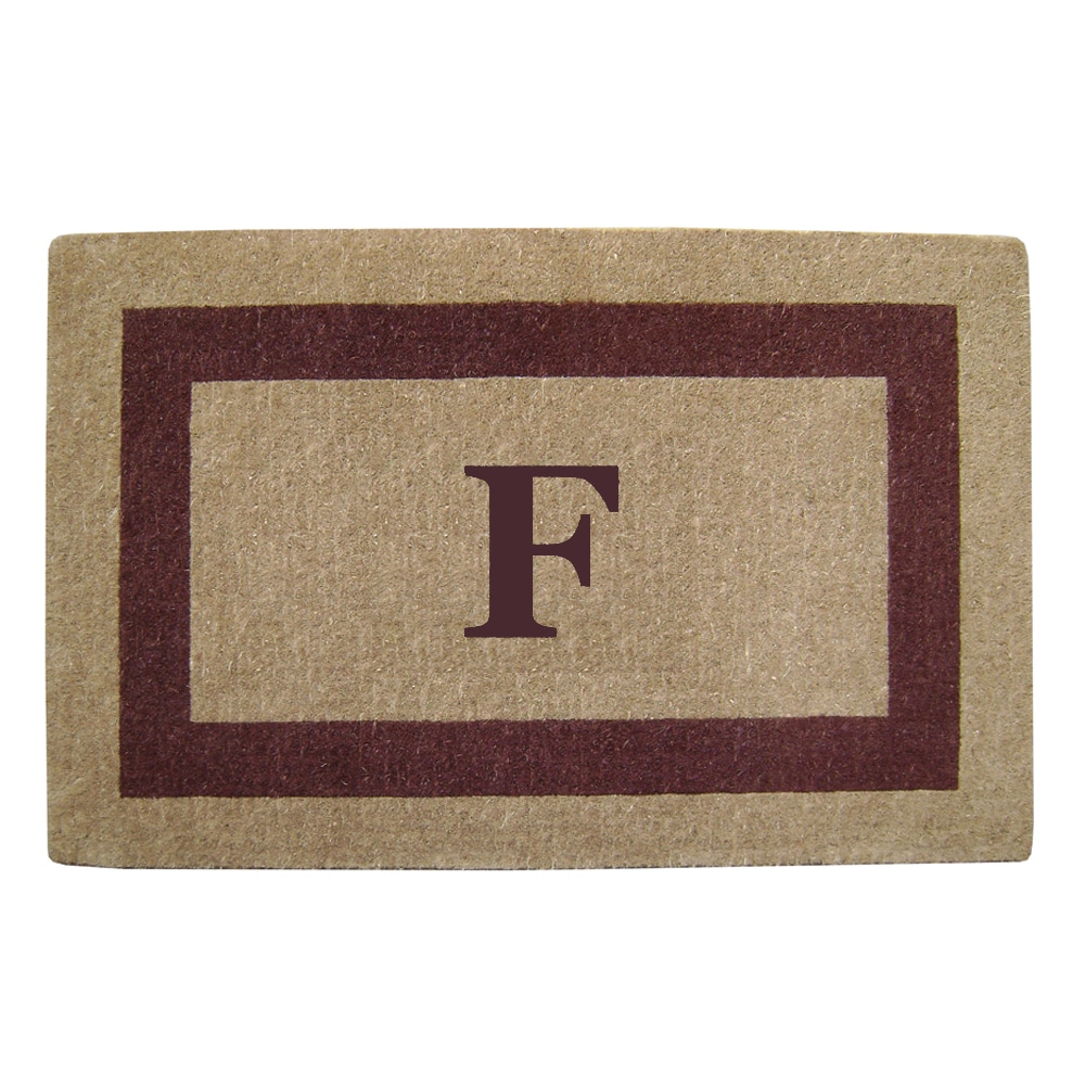 Heavy duty Coir Single Brown Picture Frame Monogrammed Doormat