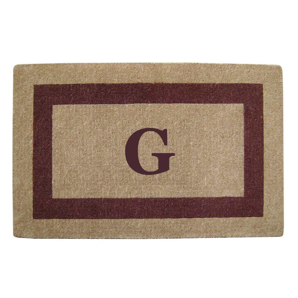 Heavy duty Coir Single Brown Picture Frame Monogrammed Doormat