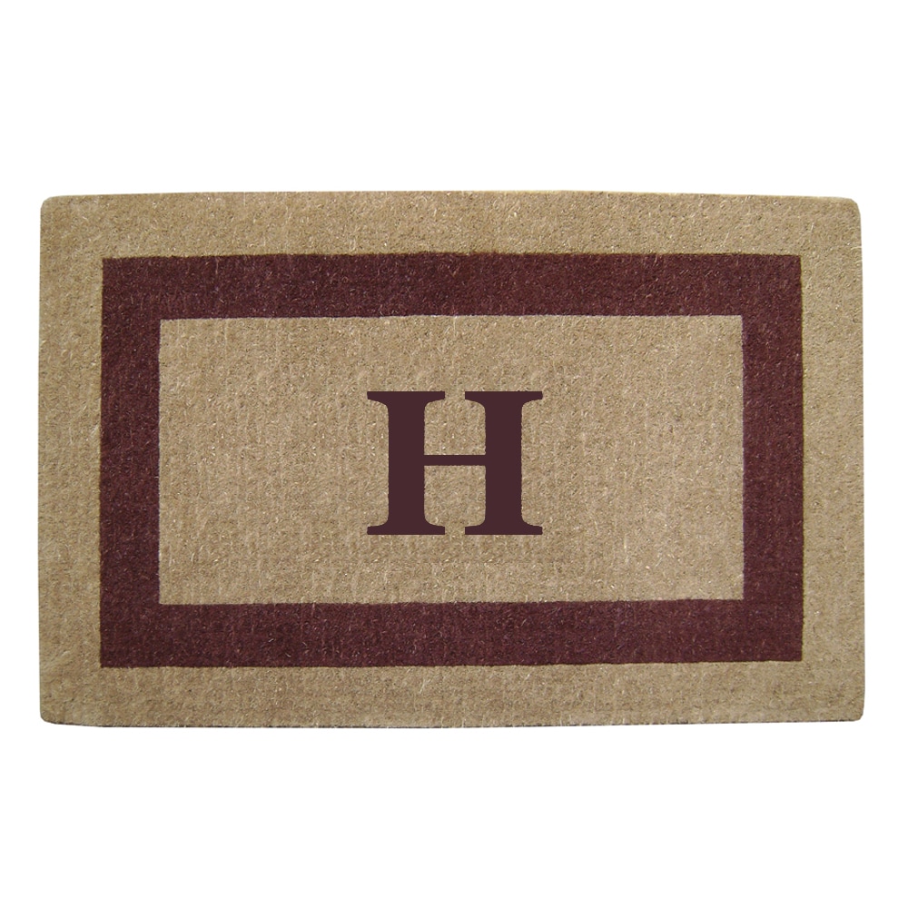 Heavy duty Coir Single Brown Picture Frame Monogrammed Doormat