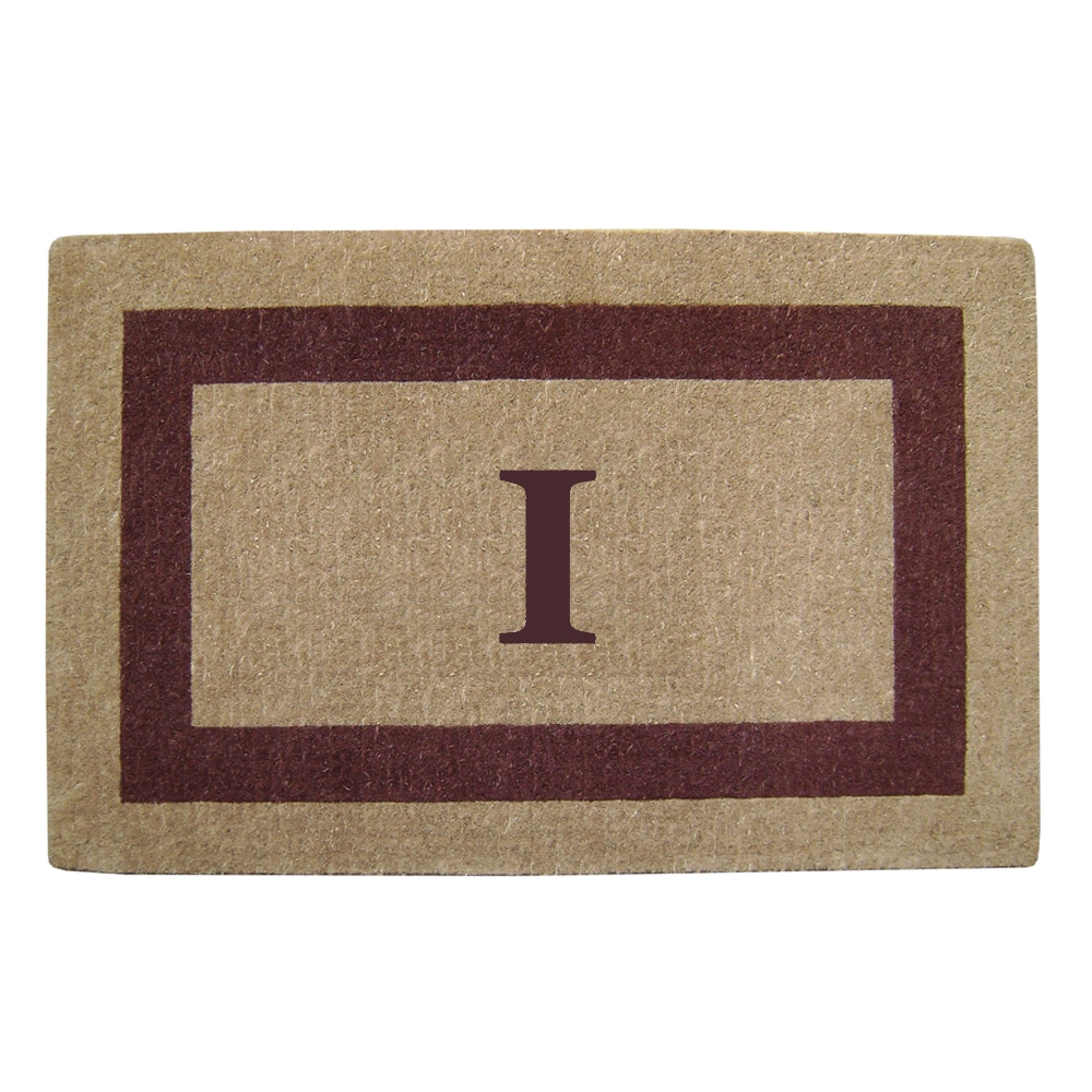 Heavy duty Coir Single Brown Picture Frame Monogrammed Doormat