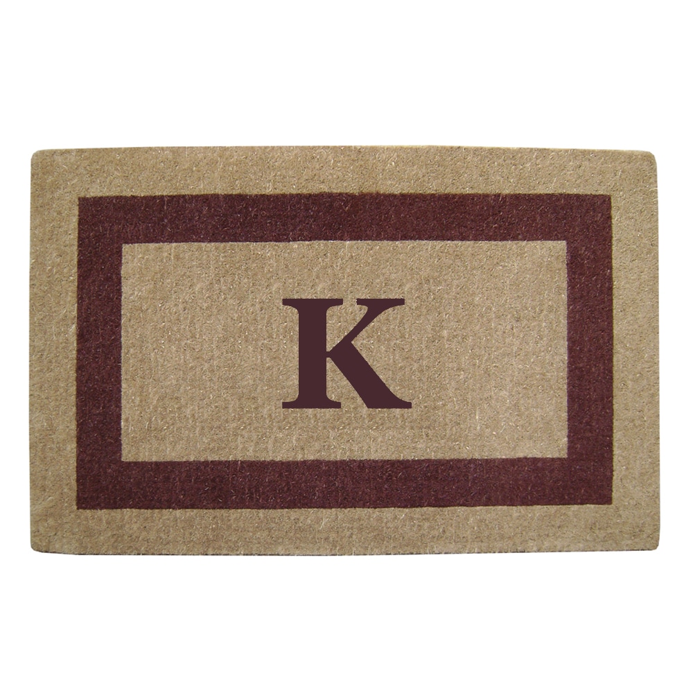 Heavy duty Coir Single Brown Picture Frame Monogrammed Doormat