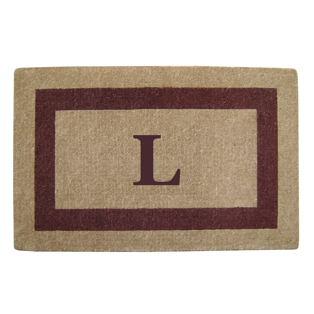 Heavy duty Coir Single Brown Picture Frame Monogrammed Doormat