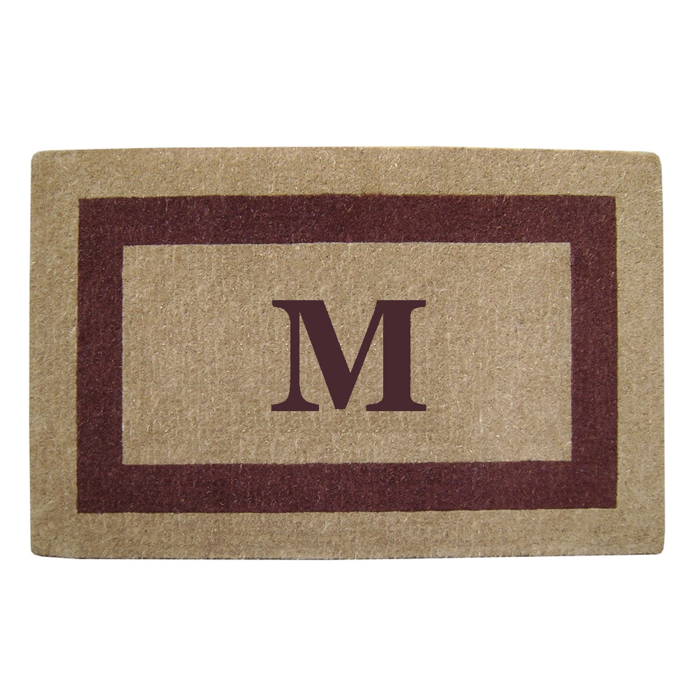 Heavy duty Coir Single Brown Picture Frame Monogrammed Doormat