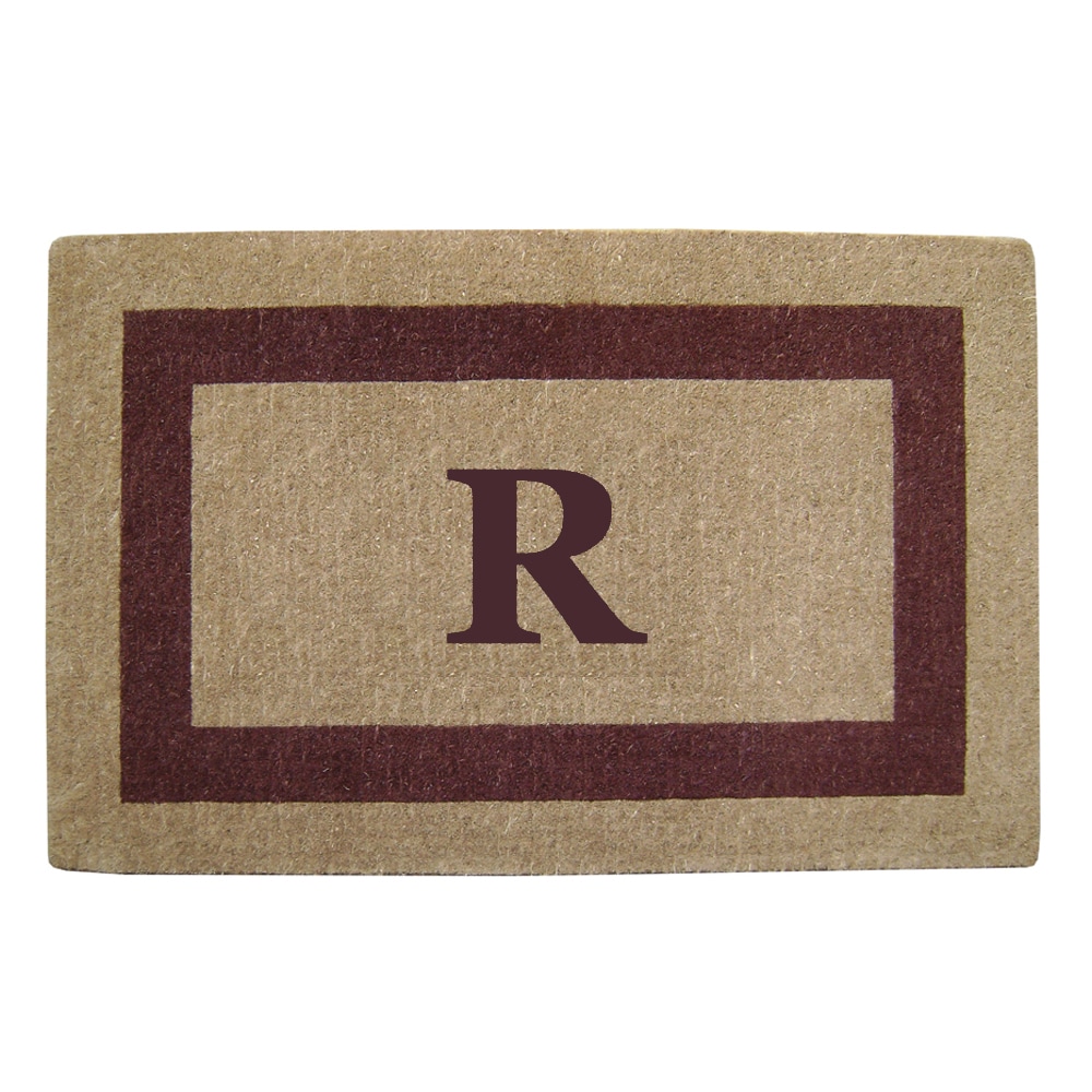 Heavy duty Coir Single Brown Picture Frame Monogrammed Doormat