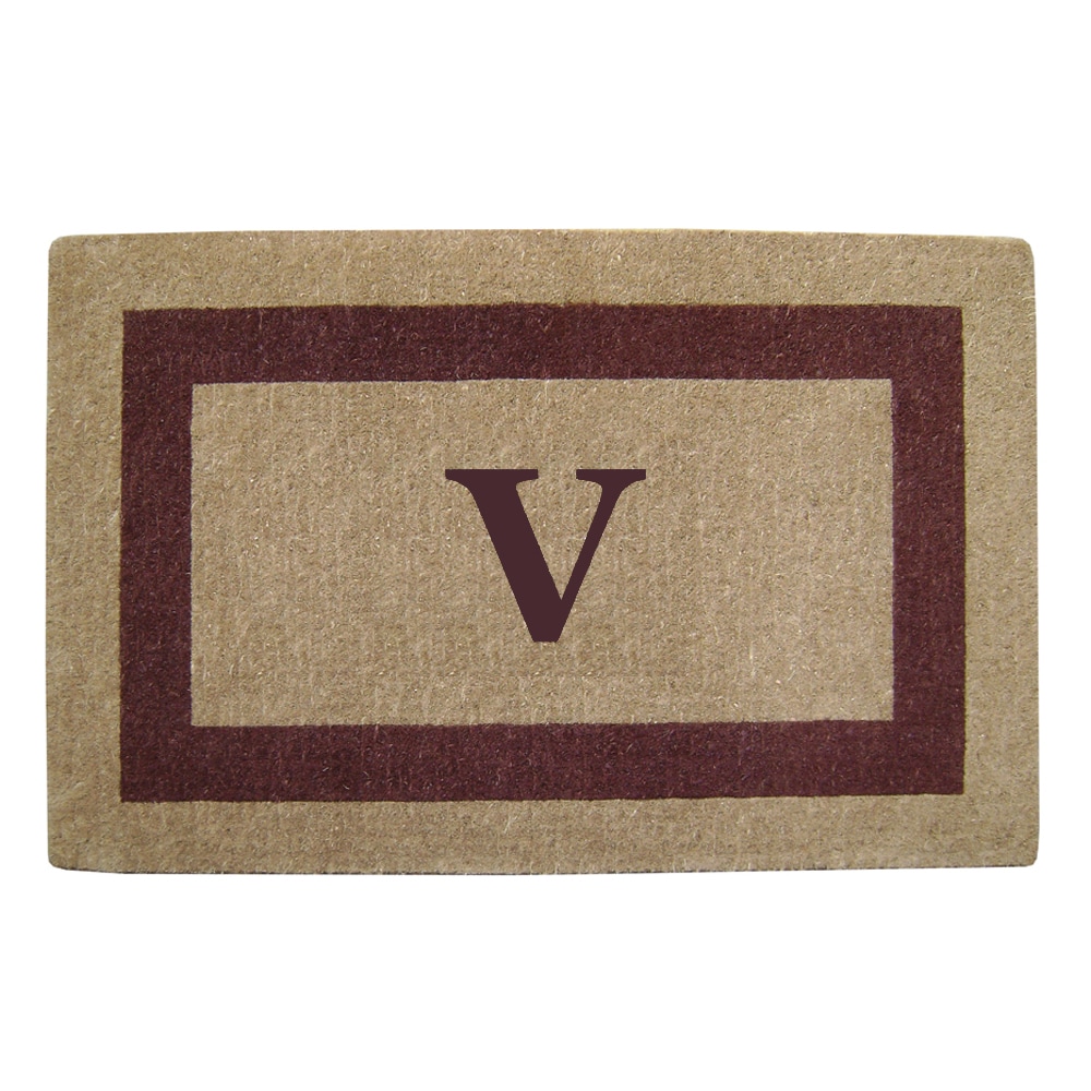 Heavy duty Coir Single Brown Picture Frame Monogrammed Doormat