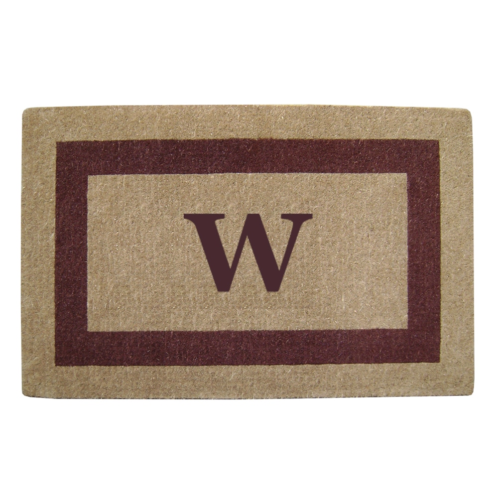 Heavy duty Coir Single Brown Picture Frame Monogrammed Doormat