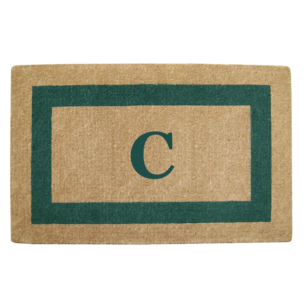 Heavy duty Coir Single Green Picture Frame Monogrammed Doormat