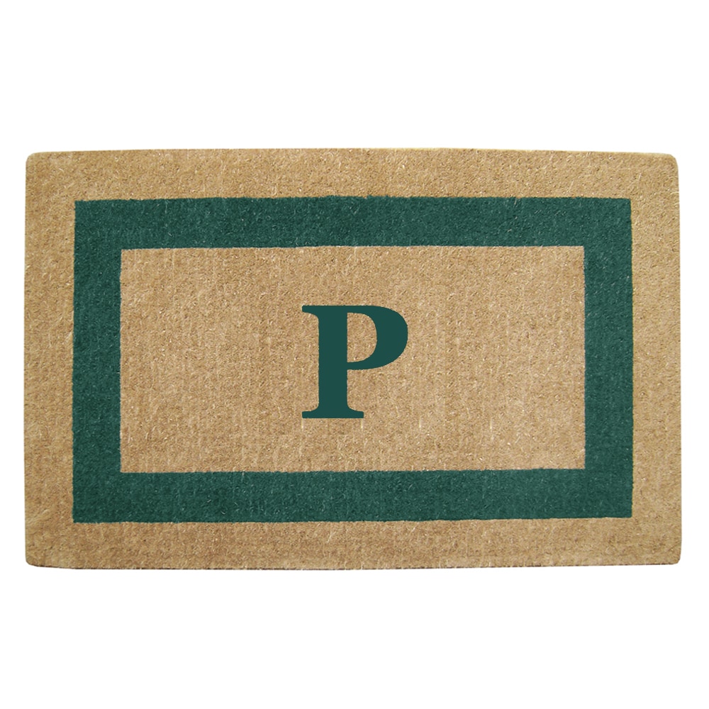 Heavy duty Coir Single Green Picture Frame Monogrammed Doormat