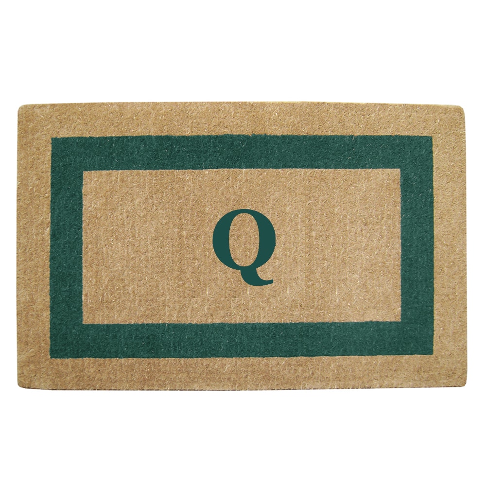 Heavy duty Coir Single Green Picture Frame Monogrammed Doormat