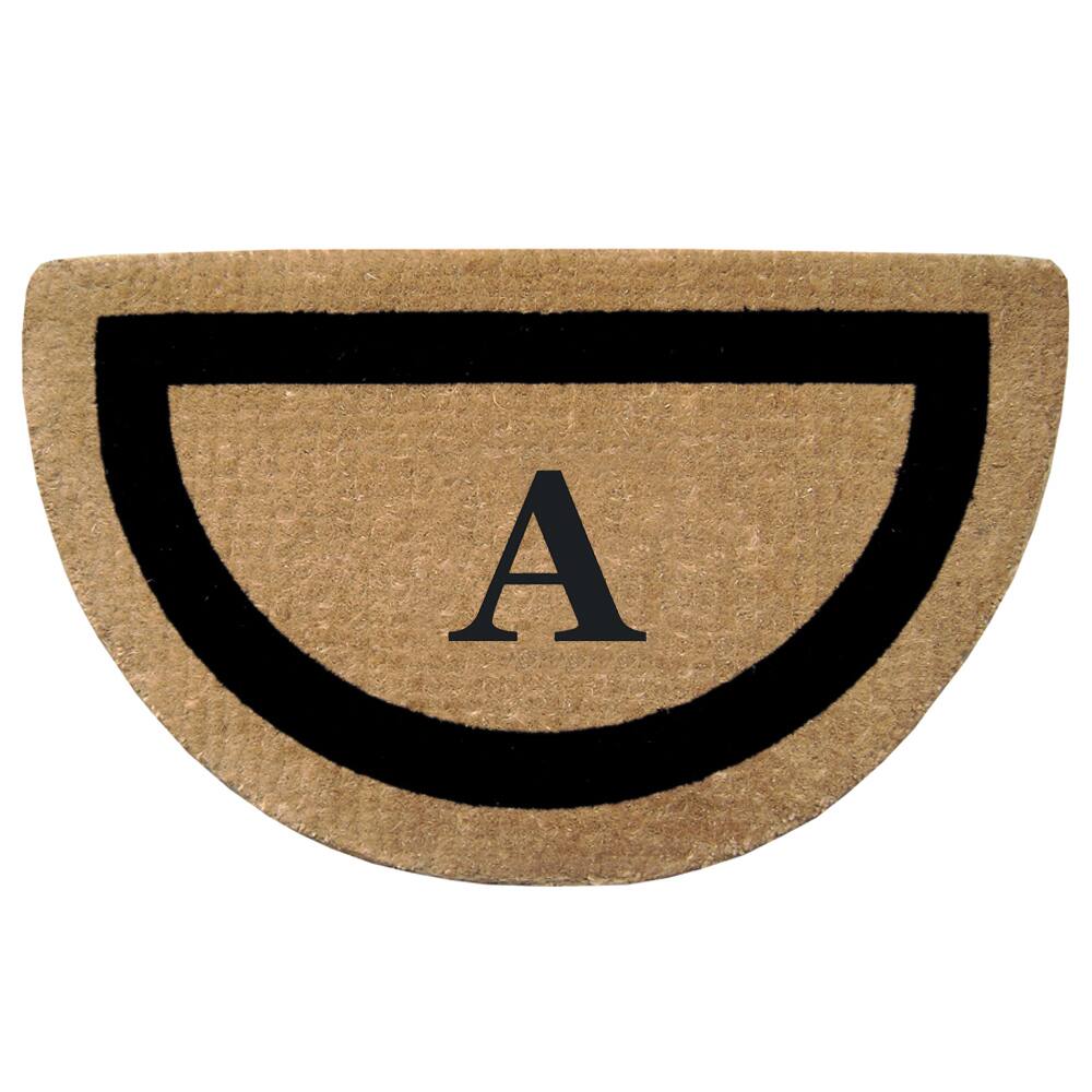 Heavy Duty Coir Monogrammed Black Frame Door Mat